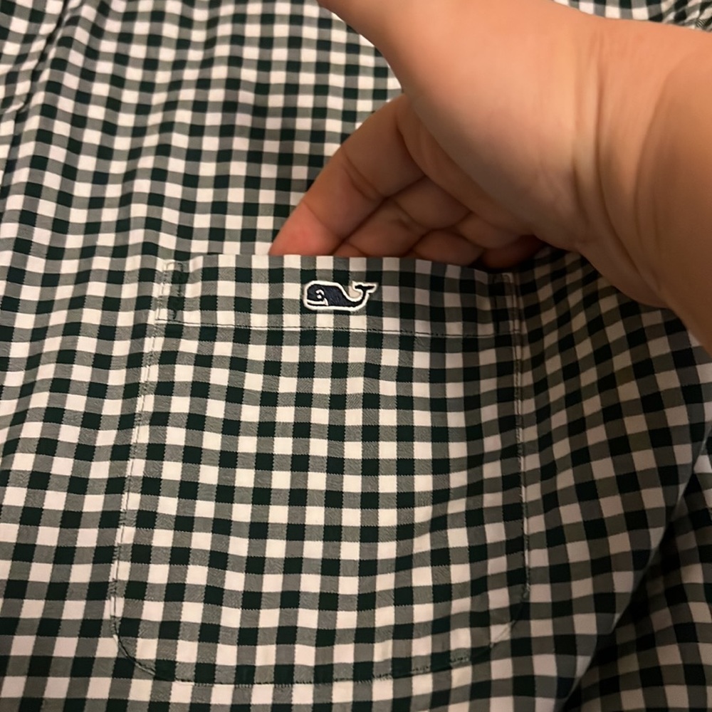 Vineyard Vines Tucker Shirt Long Sleeve Mens XXL Green Gingham Plaid - Picture 2 of 5